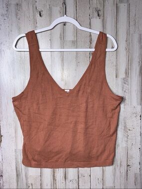 Old Navy Women's Ribbed V-Neck Tank Top - Rust Size 4X